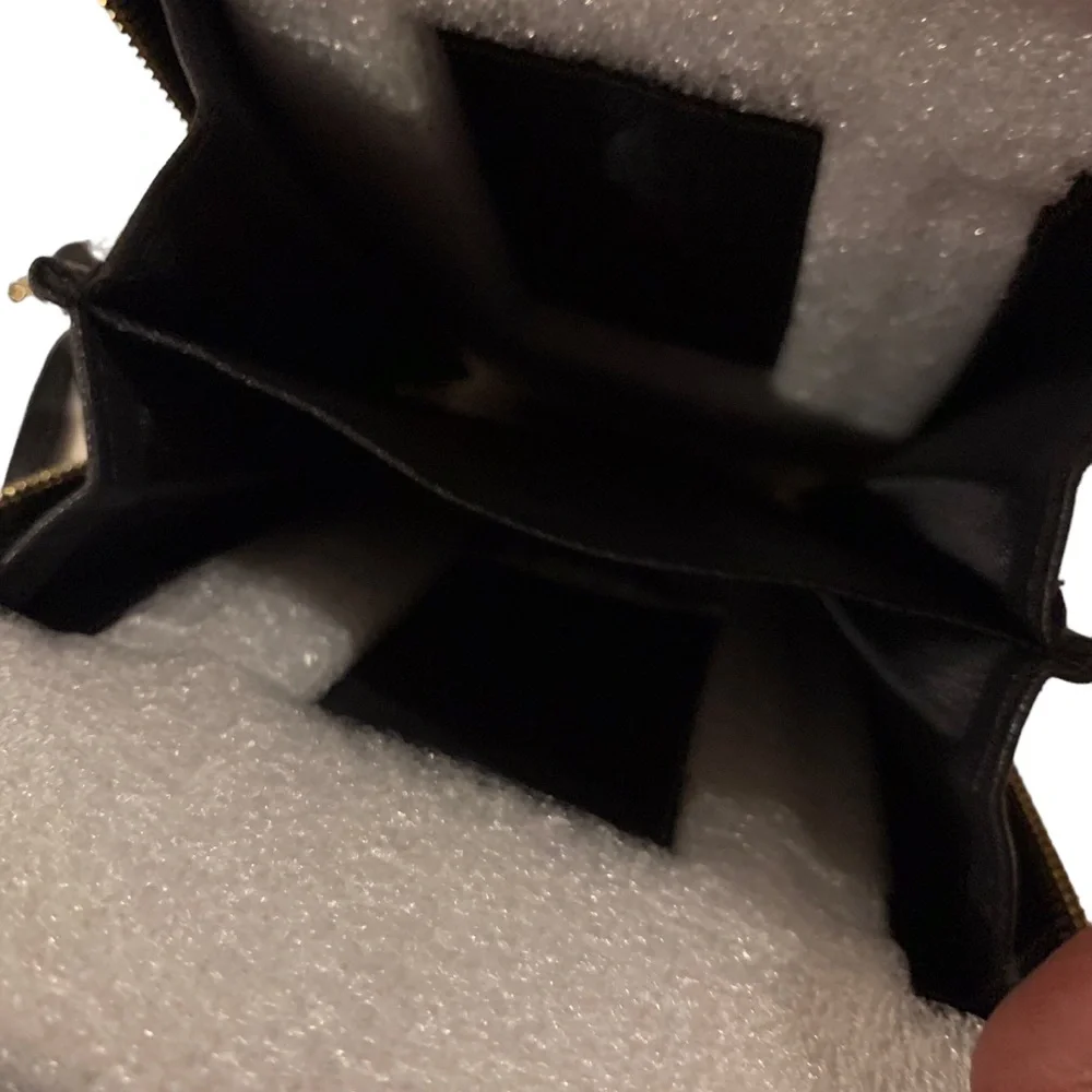 MONARQUE PINK FLORAL ON BLACK CROSSBODY BAG PURSE WALLET WATERCOLOR FLORAL PURSE - Picture 5 of 13